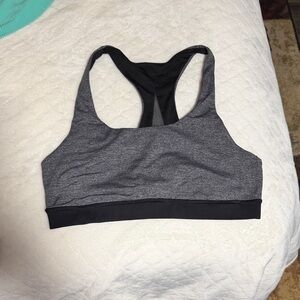 Gray and Black Invigorate Sports Bra